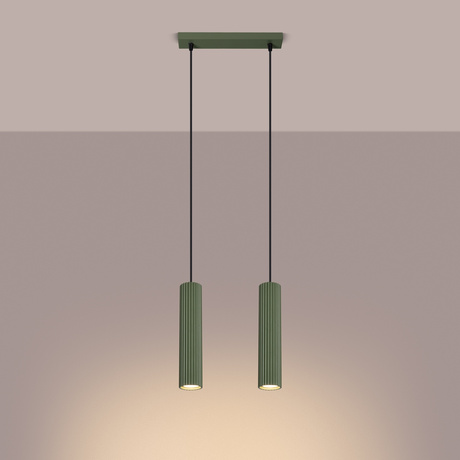 Pendant lamp KARBON 2 olive green