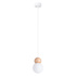 Ceiling pendant PEKKA 1 white/natural wood + 1x LED Bulb G9 3000K Warm 4.5W 450lm