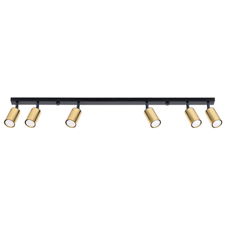 Ceiling lamp WINX 6L black/gold + 6x LED Bulb GU-10 3000K Warm White 7W 510lm.