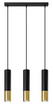 Pendant Lamp LOOPEZ 3L black/gold + 3x LED Bulb GU-10 3000K Warm 7W 620lm