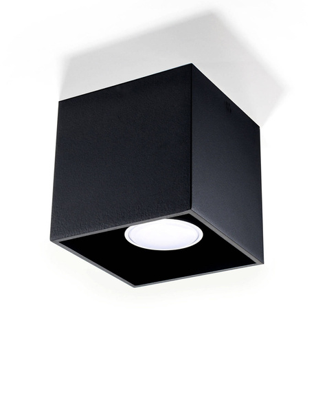 Ceiling lamp QUAD 1 black + 1x LED bulb GU-10 3000K Warm 7W 620lm