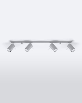 Ceiling lamp RING 4L Gray + 4x LED Bulb GU-10 3000K Warm White 7W 620lm