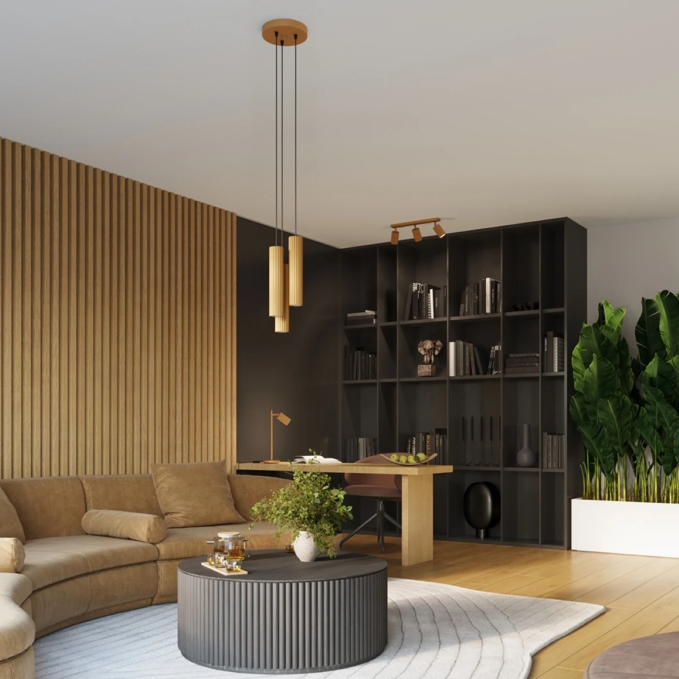 Ceiling lamp KARBON 3L gold