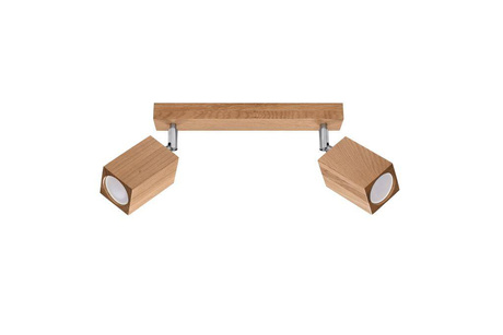 Ceiling lamp KEKE 2 oak + 2x LED Bulb GU-10 4000K Cool White 7W 630lm