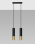Pendant Lamp LOOPEZ 2 black/gold + 2x LED Bulb GU-10 3000K Warm 7W 620lm