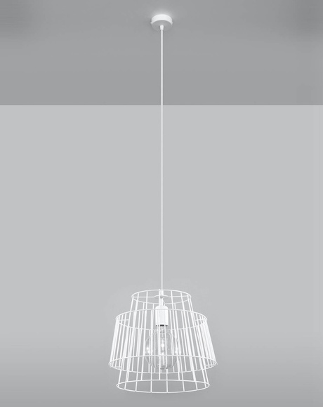 Ceiling pendant GATE white + 1x LED Bulb E27 3000K Warm 7.5W 620lm