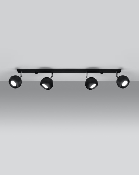 Ceiling lamp OCULARE 4L black + 4x LED Bulb GU-10 3000K Warm 7W 620lm