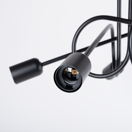 Chandelier SUPEŁ 5 black + 5X LED Bulb E27 3000K 7W 760lm