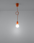 Hanging lamp DIEGO 1 in orange + 1x LED bulb E27 3000K Warm 7.5W 620lm