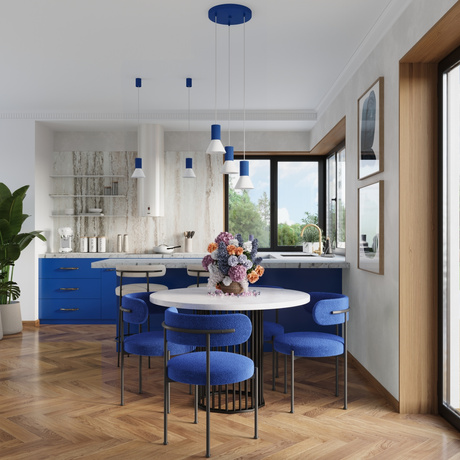 Pendant lamp ESTRIA 1 white/ultramarine