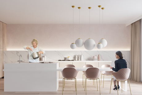 Pendant lamp UGO 40 gold + 1x LED Bulb E27 3000K Warm White 7.5W 620lm