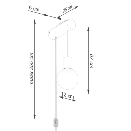 Wall lamp NIBMI G9 with a switch