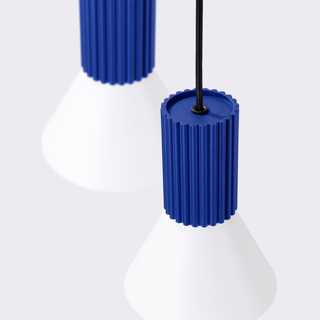 Pendant lamp ESTRIA 3P white/ultramarine