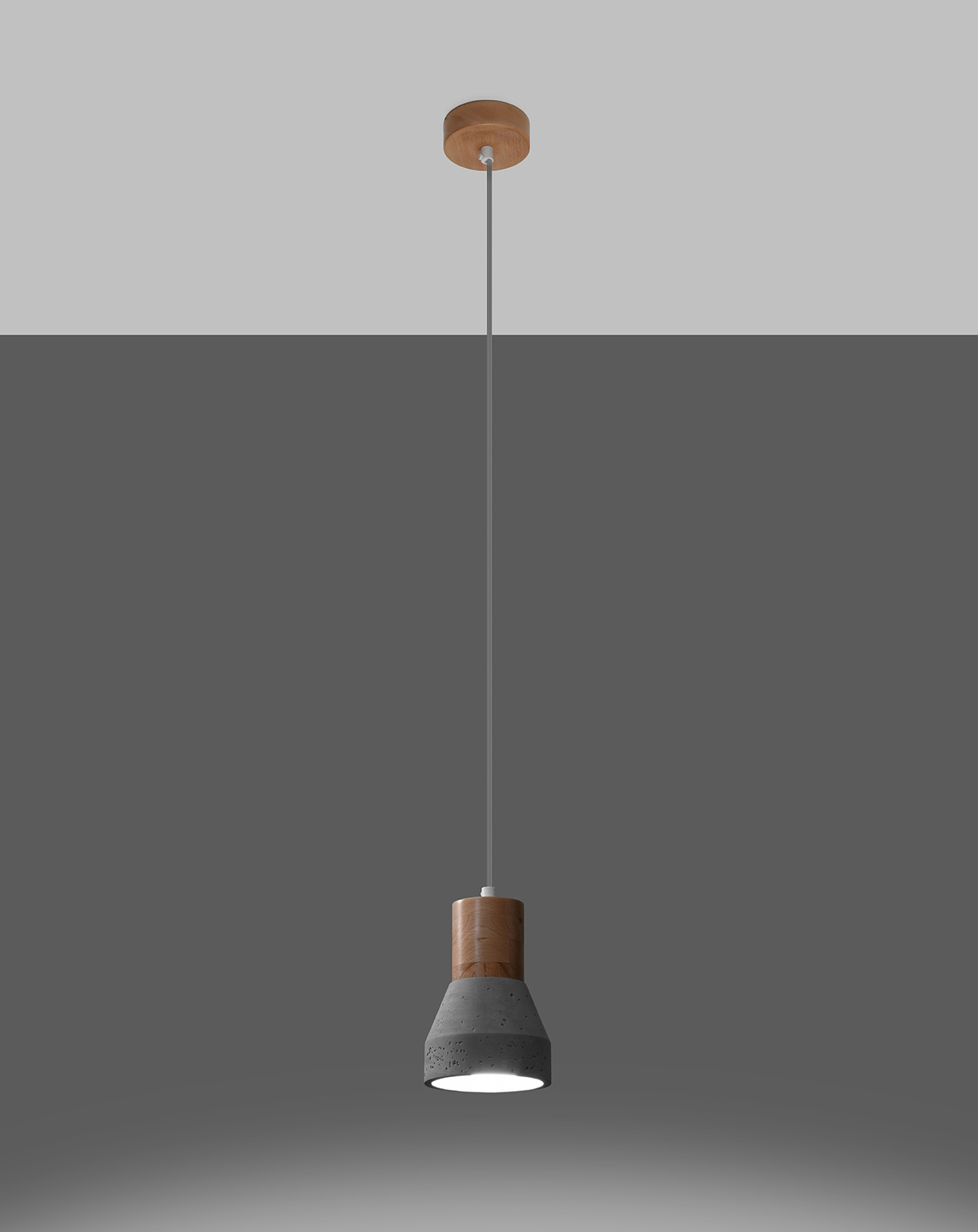 Pendant lamp QUBIC gray + 1x LED bulb E27 3000K Warm 7.5W 620lm