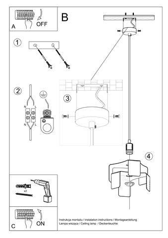 Hanging lamp TULIP black + 1x LED Bulb E27 3000K Warm 7.5W 620lm