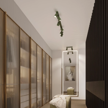 Ceiling lamp KARBON 4 olive green