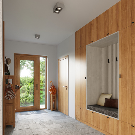 Ceiling lamp QUATRO 1 concrete + 1x LED Bulb GU10 AR111 3000K WARM 12W 800lm.