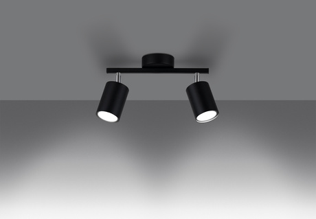 Ceiling lamp LEMMI 2 black + 2x LED Bulb GU-10 4000K Cool White 7W 530lm