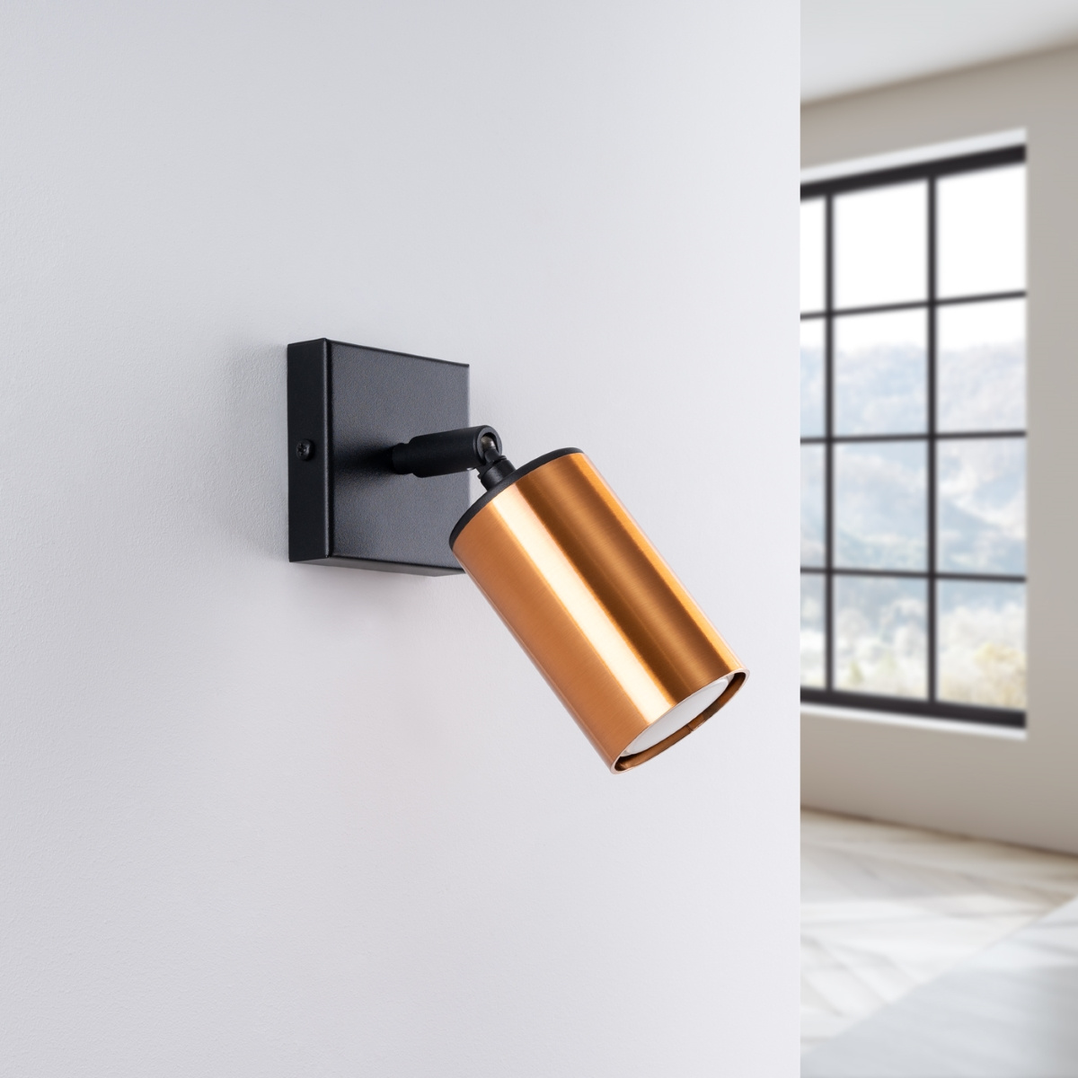 Wall lamp WINX black/copper + 1x LED Bulb GU-10 3000K Warm 7W 510lm