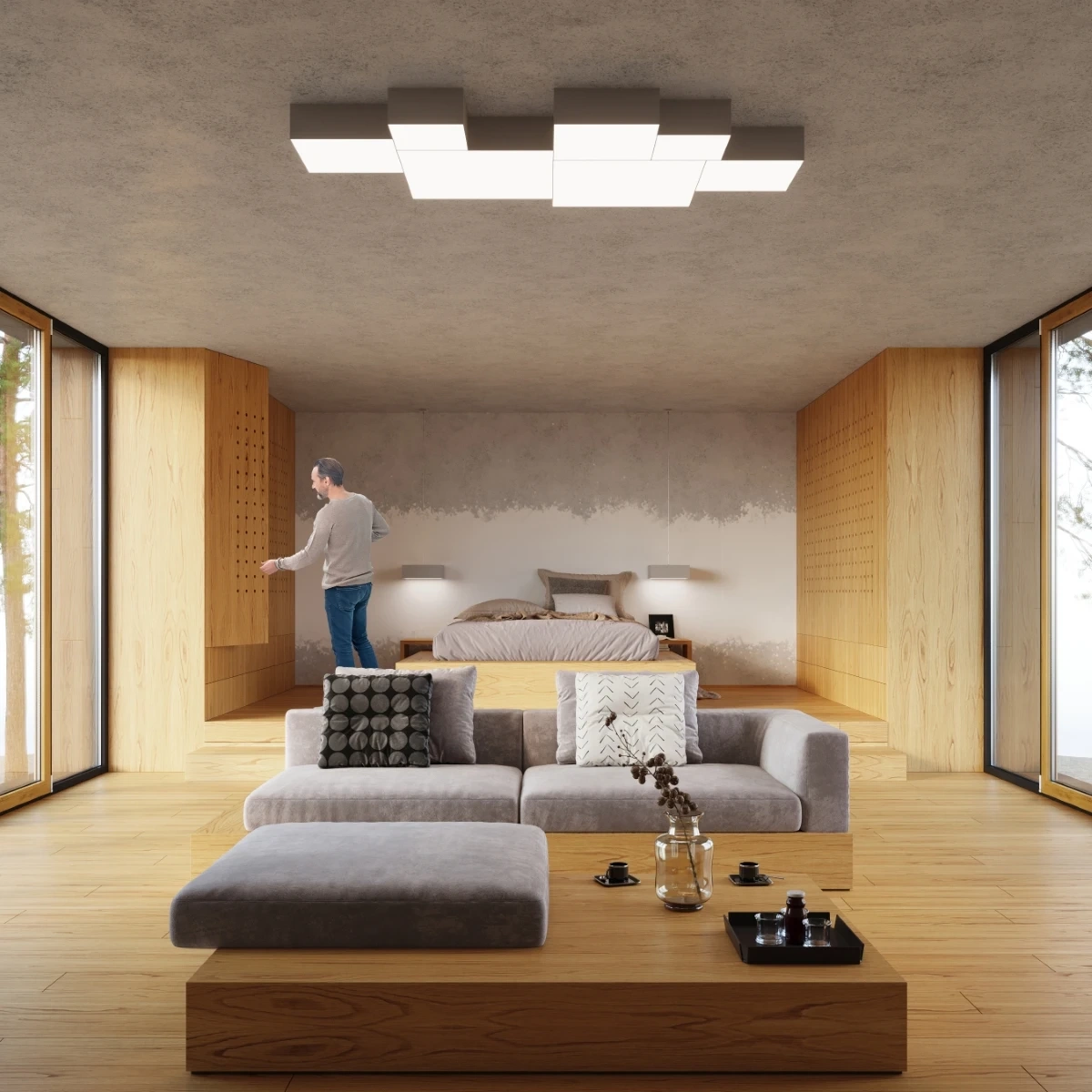 Ceiling lamp HORUS gray