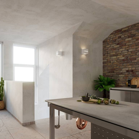 Wall lamp ceramic LEO LINE white + 1x LED bulb E27 3000K Warm 7.5W 620lm