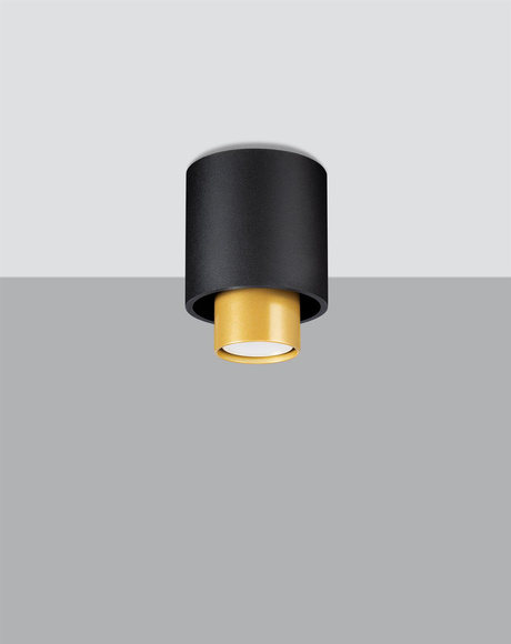 Ceiling lamp NESI in black + 1x LED bulb GU-10 3000K Warm 7W 510lm