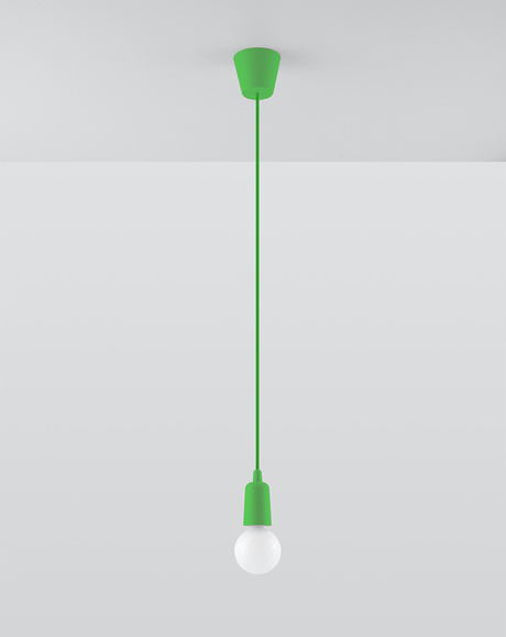 Ceiling pendant lamp DIEGO 1 green + 1x LED Bulb E27 4000K Cool White 7.5W 650lm.