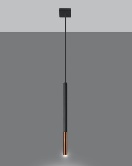 Ceiling pendant MOZAICA 1 black/copper + 1x LED Bulb G9 4000K Cool White 4.5W 530lm