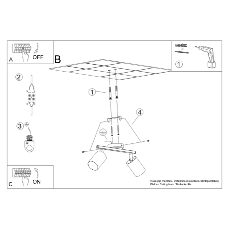 Ceiling lamp LEMMI 2 black