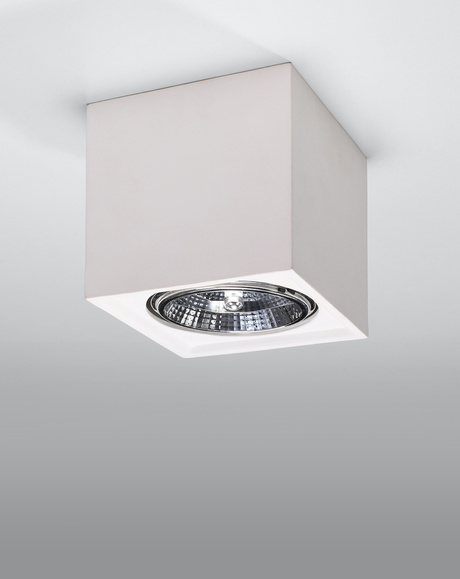 Ceiling lamp SEIDA ceramic white + 1x LED bulb GU10 AR111 3000K WARM 10W 800lm