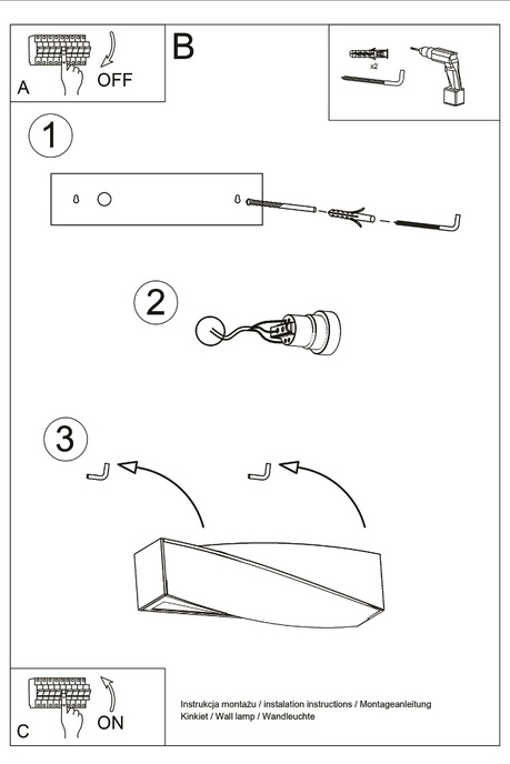 Wall ceramic lamp SIGMA white + 1x LED Bulb E27 3000K Warm 7.5W 620lm