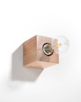 Wall lamp ARIZ natural wood + 1x LED Bulb E27 4000K Cool White 7.5W 650lm