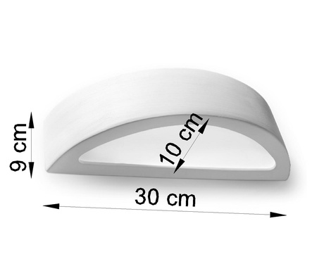 Wall ceramic lamp ATENA 30 white + 1x LED Bulb E27 3000K Warm 7.5W 620lm