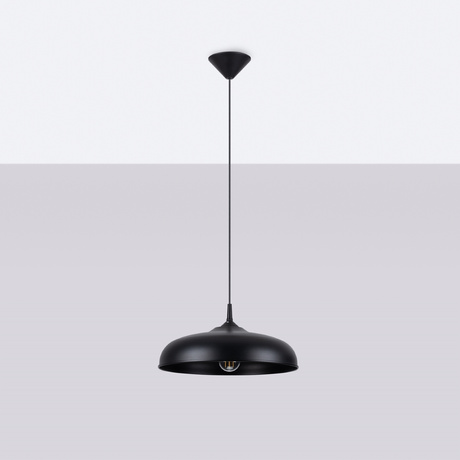 Pendant lamp GINA black +1x LED Bulb E27 3000K Warm 7.5W 620lm
