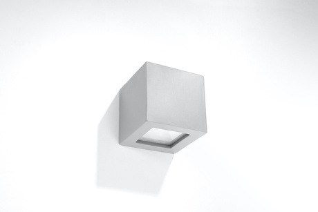 Wall lamp ceramic LEO gray + 1x LED Bulb E27 4000K Cool White 7.5W 650lm