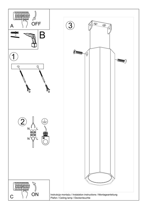 Ceiling lamp ZEKE 30 oak + 1x LED Bulb GU-10 4000K Cold 7W 630lm