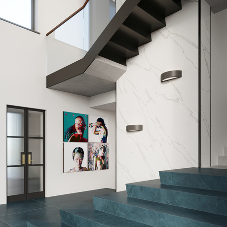 Wall ceramic lamp ATENA black + 1x LED Bulb E27 3000K Warm 7.5W 620lm