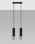 Pendant Lamp LOOPEZ 2 black/chrome + 2x LED Bulb GU-10 4000K Cool White 7W 630lm