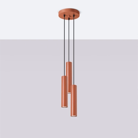 Pendant lamp LAGOS 3P red ochre