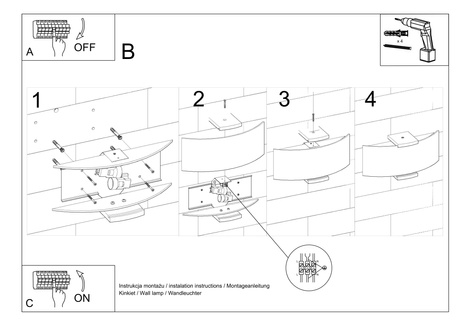 Wall lamp EMILIO + 2x LED Bulb E14 4000K Cool White 7.5W 650lm