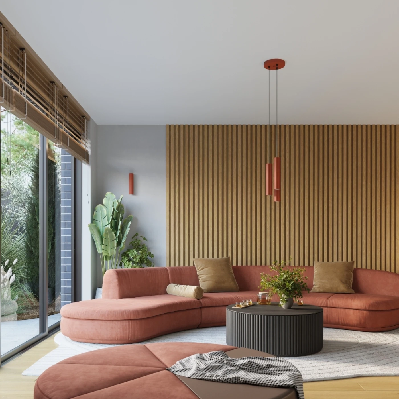 Wall lamp KARBON 10 red ochre