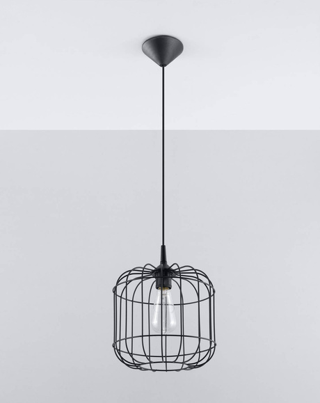 Ceiling lamp CELTA black + 1x LED Bulb E27 4000K Cool White 7.5W 650lm