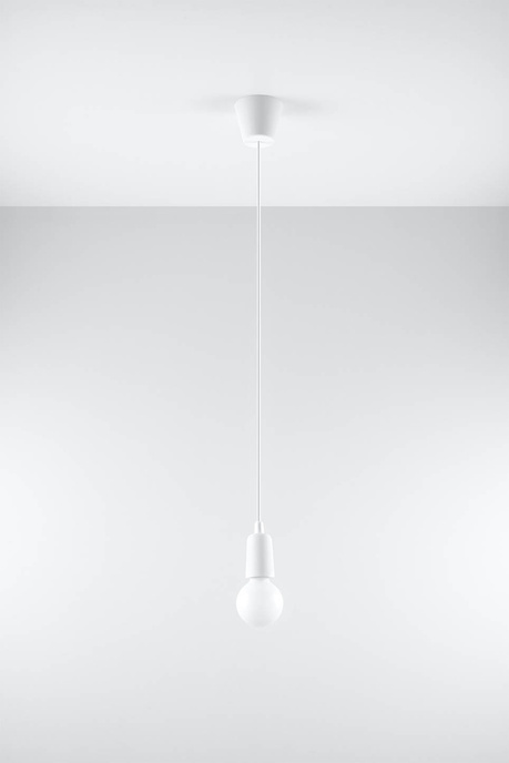 Hanging lamp DIEGO 1 white + 1x LED Bulb E27 4000K Cool White 7.5W 650lm