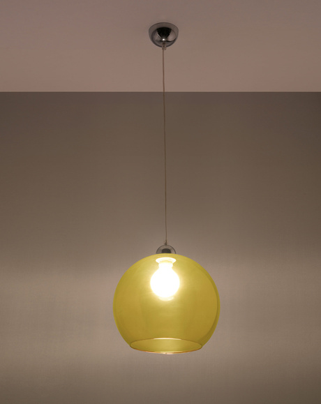 Hanging lamp BALL yellow + 1x LED Bulb E27 3000K Warm 7.5W 620lm
