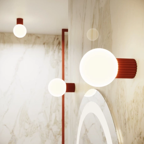 Wall lamp HALO red ochra IP44