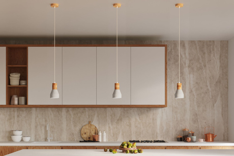 Ceiling pendant lamp QUBIC grey + 1x LED bulb E27 4000K Cool White 7.5W 650lm