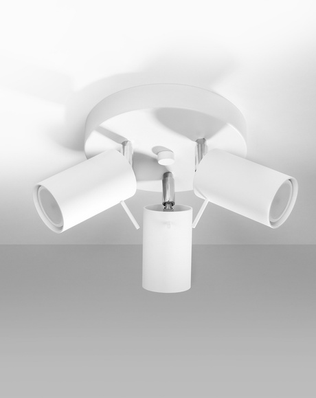 Ceiling lamp RING 3P white + 3x LED Bulb GU-10 3000K Warm White 7W 620lm