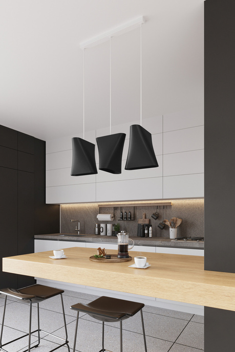 Chandelier BLUM 1 black + 1x LED Bulb E27 4000K Cool White 7.5W 650lm