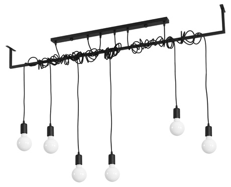 Chandelier SALAMANCA 6 black + 6x LED Bulb E27 4000K Cool White 7.5W 650lm