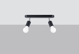 Ceiling lamp FORNES 2 black with 2 LED E27 4000K Cool White 7.5W 690lm Bulbs.
